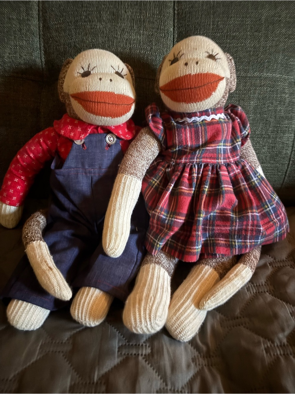 Vintage Handmade Sock Monkey - Pair